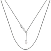 14k White Gold Adjustable Popcorn Link Chain Necklace, 1.3mm, 22" fine designer jewelry for men and women